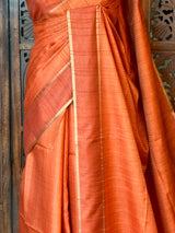Rust Shade Tusser Silk saree- PBR63F