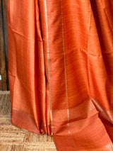 Rust Shade Tusser Silk saree- PBR63F