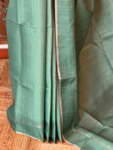 Mint Teal Shade Tusser Silk saree- PBR63E