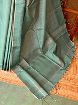 Mint Teal Shade Tusser Silk saree- PBR63E