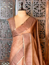 Chicku Shade Tusser Silk saree- PBR63D