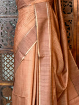 Chicku Shade Tusser Silk saree- PBR63D