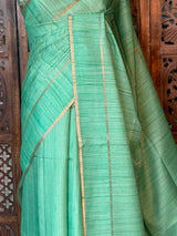 Aqua GreenTusser Silk saree- PBR63B