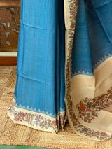 Blue Tusser Silk saree- PBR63H