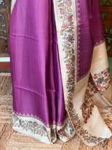 Purple Tusser Silk saree- PBR63K