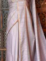 Pastal lavender Tusser Silk saree- PBR63E1