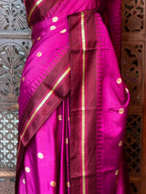 Magenta and maroon Semi banarasi silksaree -PFAZ10