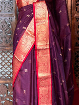 Maroon Semi banarasi silksaree -PFAZ13