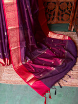 Maroon Semi banarasi silksaree -PFAZ13
