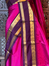 Magenta And purple Semi banarasi silksaree -PFAZ7