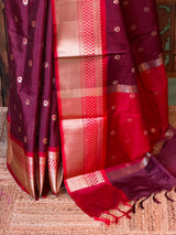 Maroon Semi banarasi silksaree -PFAZ12