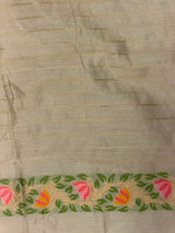 Sandal Chanderi silk cotton Jamdani woven saree- PBRJ25