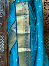 Blue Semi banarasi silksaree -PFAZ3