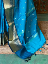 Blue Semi banarasi silksaree -PFAZ3