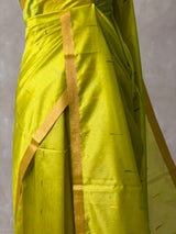 Parrot Green Chanderi Silk cotton saree- PBR60JI