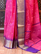 Pink and Violet Semi banarasi silksaree -PFAZ5