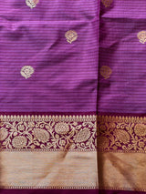Dark lavender Semi banarasi silksaree -PFAZ12B