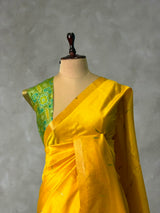 Yellow Chanderi Silk cotton saree- PBR60JD