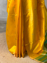 Yellow Chanderi Silk cotton saree- PBR60JD