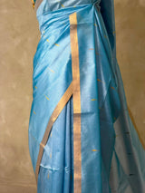Yellow Chanderi Silk cotton saree- PBR60JA