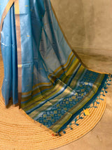 Yellow Chanderi Silk cotton saree- PBR60JA