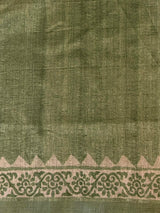 Fern Green tusser saree- PBR31T1