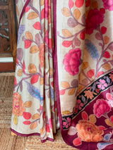 Sandal and Maroon Tusser saree- PBR31T2E