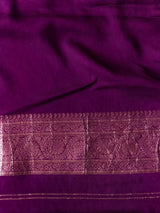 Dark Purple Banarasi khaddi Georgette Saree - PBRH1