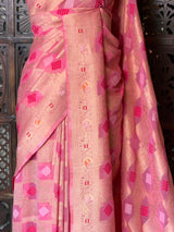 Pink Banarasi khaddi Georgette Saree - PBRH