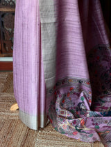 Lavender Tusser Silk saree- PBR31T4F