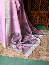Lavender Tusser Silk saree- PBR31T4F