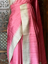 Pink Tusser Silk saree- PBR31T4E