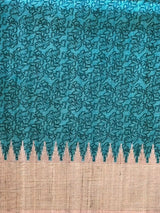 Blue Tusser saree- PBR31T4B