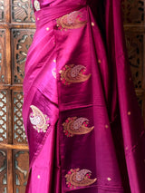 Purple Banarasi Crape silk saree - PBRHB2