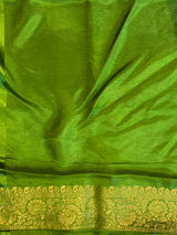 Parrot green Banarasi Crape silk saree - PBRHB6