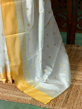 Off white and Gold Semi banarasi silk saree - ONAM26M