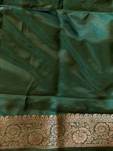 Green Banarasi Crape silk saree - PBRHB8