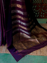 Deep wine Banarasi Crape silk saree - PBRHC3