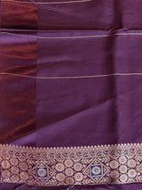 Deep wine Banarasi Crape silk saree - PBRHC3