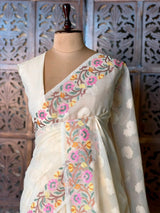 Off white Net Kotta saree - PBR64B