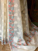 Off white Net Kotta saree - PBR64C