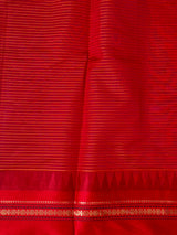 Yellow and Red chanderi cotton silk saree -PFAZ18A