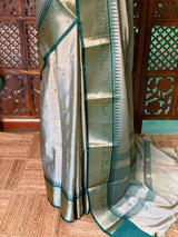 Nude Green Semi banarasi silksaree -PFAZ12A