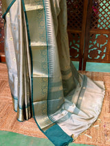 Nude Green Semi banarasi silksaree -PFAZ12A