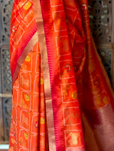 Orange Chanderi saree - PBR66H