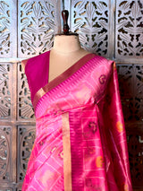 Lotus Pink Chanderi saree - PBR66G