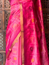 Lotus Pink Chanderi saree - PBR66G