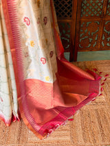 Off white Chanderi saree - PBR66E