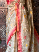 Sandal Chanderi saree - PBR66D