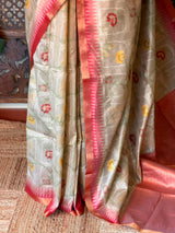 Sandal Chanderi saree - PBR66D